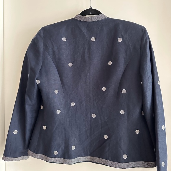 Coldwater Creek Jacket Navy and White Size 8 - Picture 3 of 4